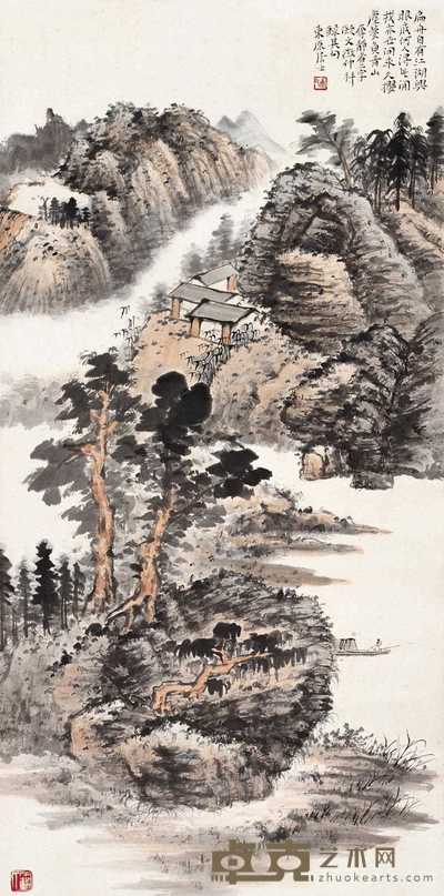 唐云 山水图 镜心 67×33.5cm